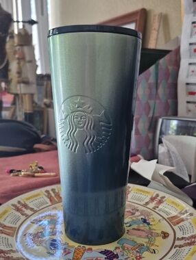 Starbucks Iridescent Teal to Blue Travel Tumbler